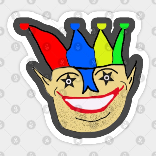 Creepy Harlequin Sticker by sell stuff cheap